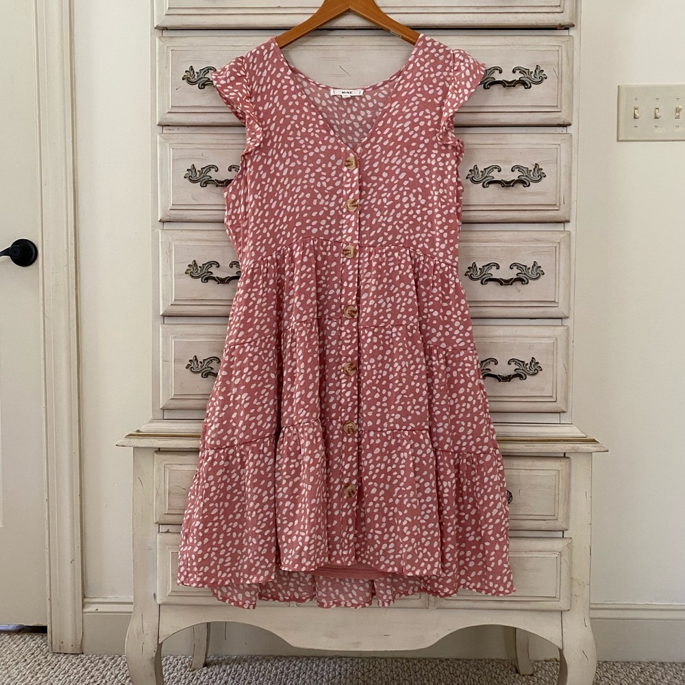 Vici Pink Spotted Babydoll Dress